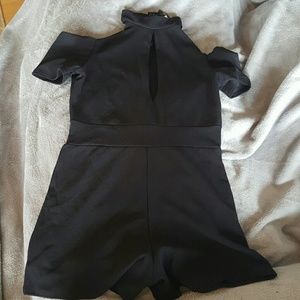 Boohoo cutout shoulder playsuit