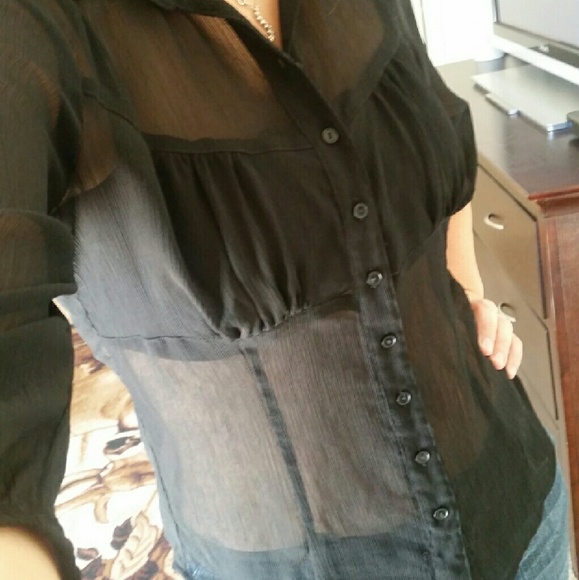 Sheer black dress shirt