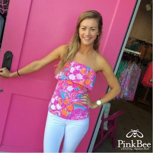 Lilly Pulitzer Ruffle Strapless Top