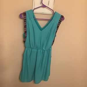 Teal printed dress