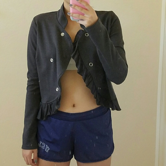 Double Zero Gray Ruffled Jacket - Picture 2 of 4