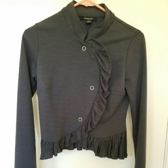 Double Zero Gray Ruffled Jacket - Picture 3 of 4