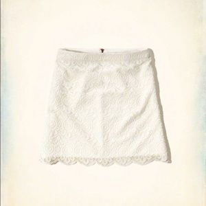 Hollister White A-Line Lace Skirt