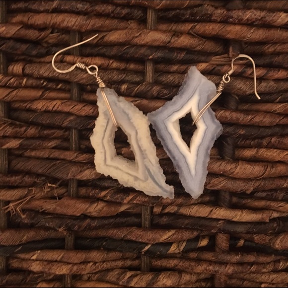 Wire wrapped Agate earrings