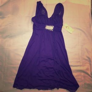 Royal Purple Evening Mini Dress