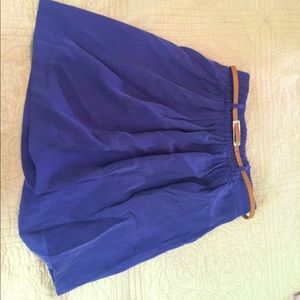 Purple High Waisted Velvet Skirt