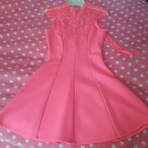NEON PINK LACE DRESS