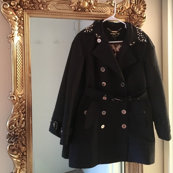 Sam Edelman trench coat- Collared jewels and studs - Picture 1 of 4