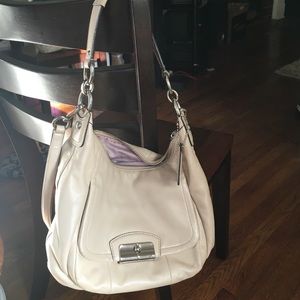 Tan Coach purse