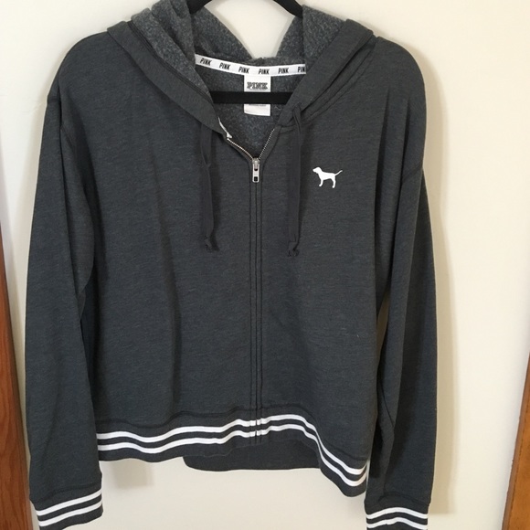 Grey Victoria's Secret Pink Zip up Hoodie