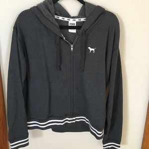 Grey Victoria's Secret Pink Zip up Hoodie