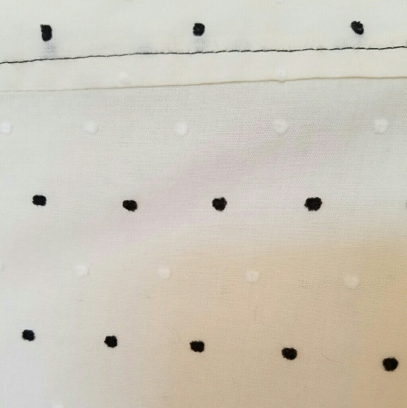 Ann Taylor Polka Dot White Button Down Shirt - Picture 3 of 3