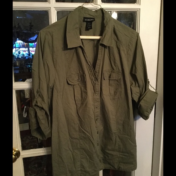 Lane Bryant Olive colored Button Down  Size 26/28