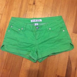 Bright green shorts