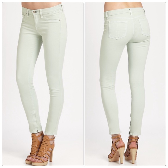 light green skinny jeans