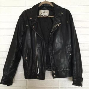 Vintage 80s Black Genuine Leather Biker Jacket