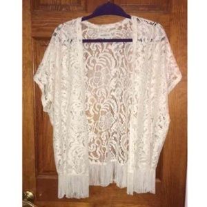 Cream lace kimono