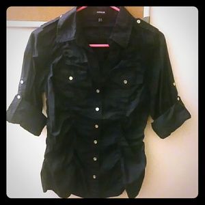 New Express convertible sleeve ruched top