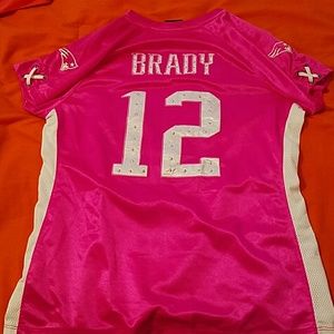 Pink NFL official Tom Brady jersey