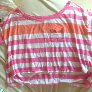 Tri-colored crop shirt