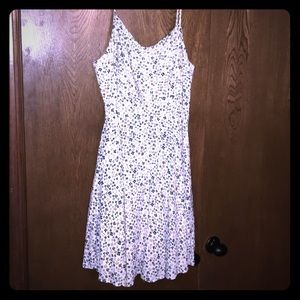 Off White Floral Printed A-line Dress