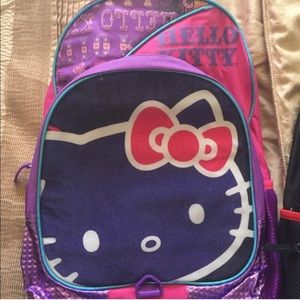 Hello kitty backpack with rain hoodie