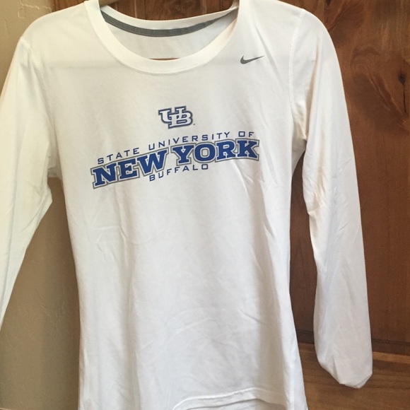 White, dri-fit, long sleeve Nike top