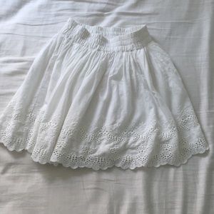 White Floral Detailing Skirt