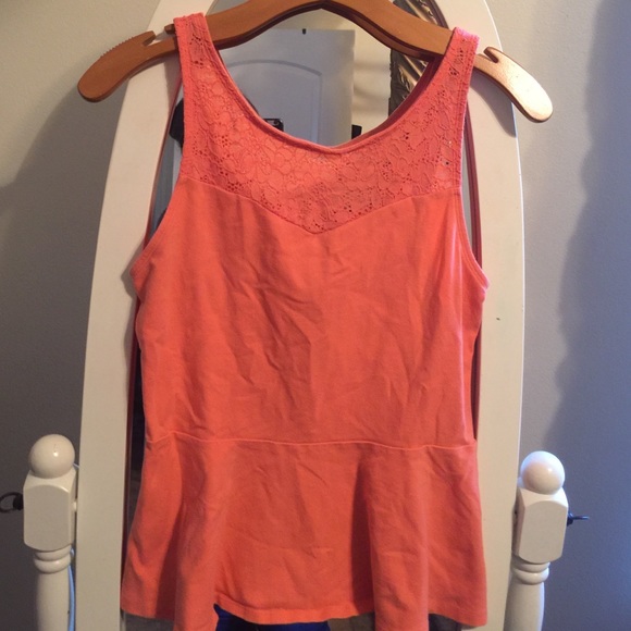 Coral sleeveless peplum