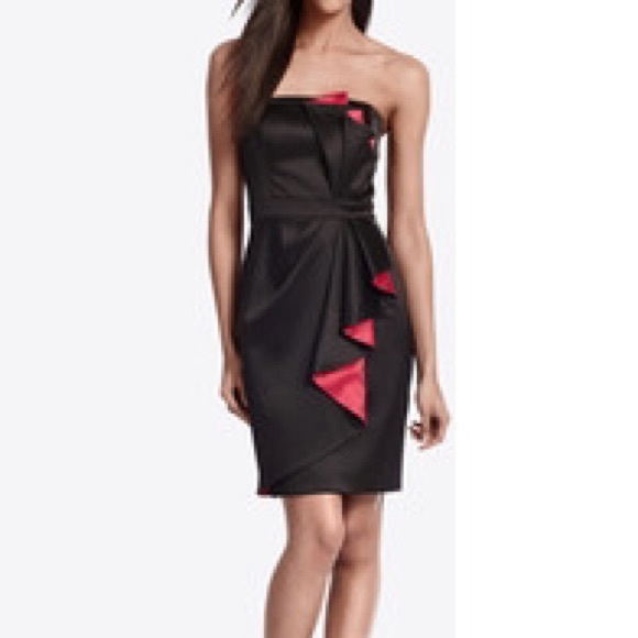 White House Black Market satin black/pink dress!