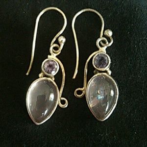 Rose quartz earrings