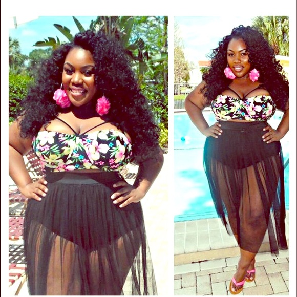 🌹Floral High Waist Bikini With Shear Skirt🌹