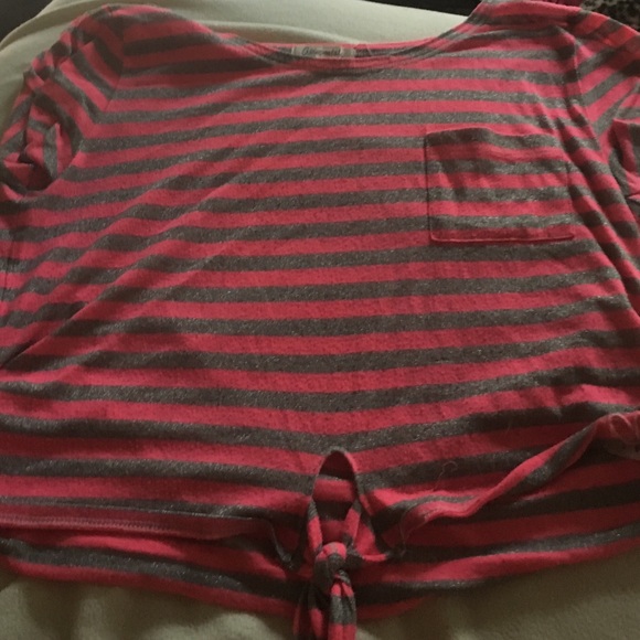 Pink and silver crop top
