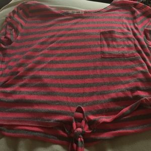 Pink and silver crop top