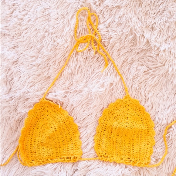 Sunny yellow crochet top from Ohana swim💛