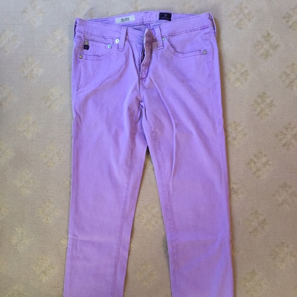 AG the stilt cigarette jeans in lavender
