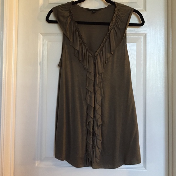 Army green tank top.