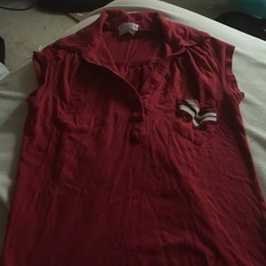 Red polo shirt