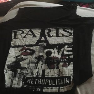 Black off the shoulder shirt