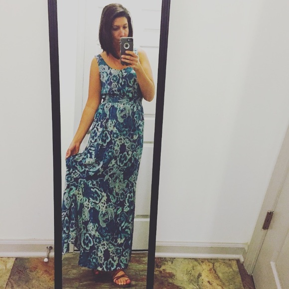 Anthro Maeve Ikat Maxi Dress