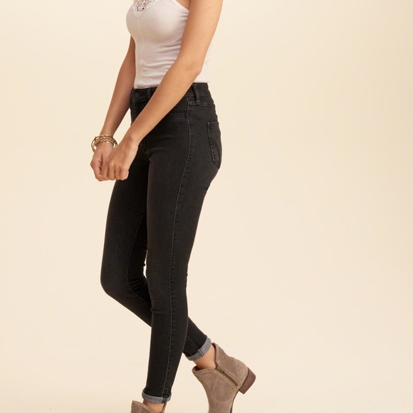 Hollister dark gray high waist skinny jeans 7R
