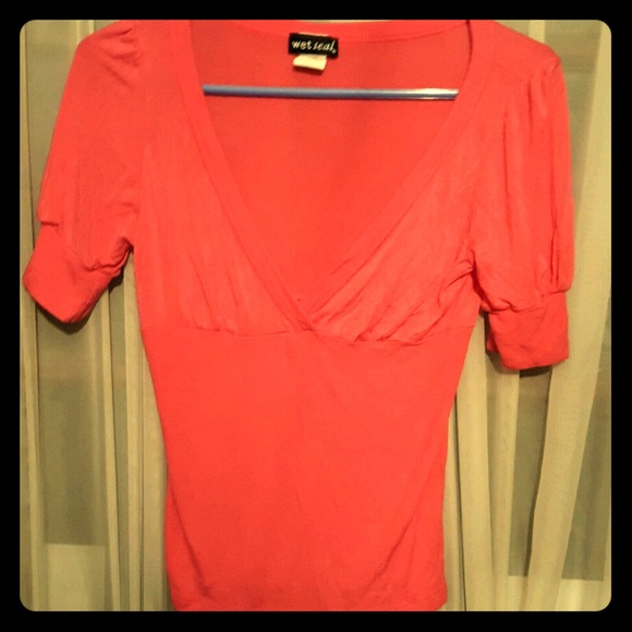 Large cute coral Wet Seal Top