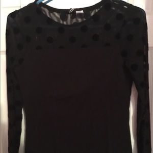 H&m black polka dot shirt