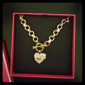 RARE Juicy Couture Floral toggle necklace