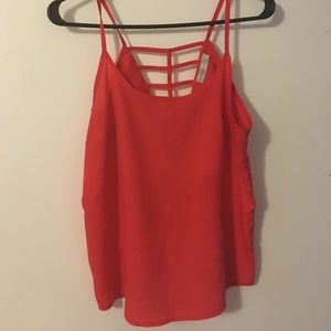 Red tank top with back detail