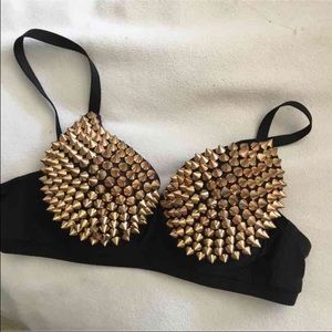 Gold spiked bra