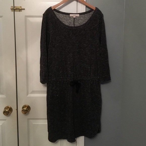 Black and Grey Ann Taylor Loft Casual Dress