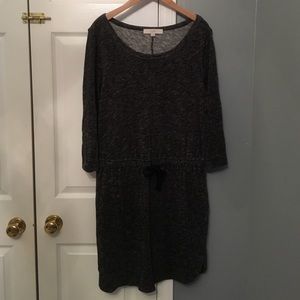 Black and Grey Ann Taylor Loft Casual Dress