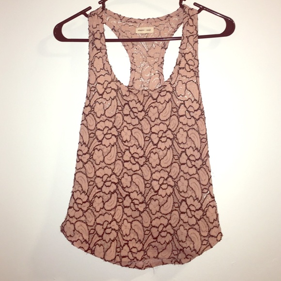 Urban outfitters pink and black beaded tank top