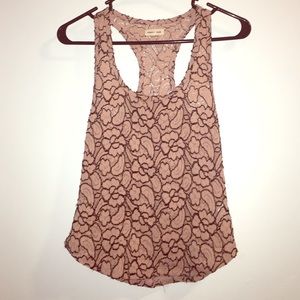 Urban outfitters pink and black beaded tank top